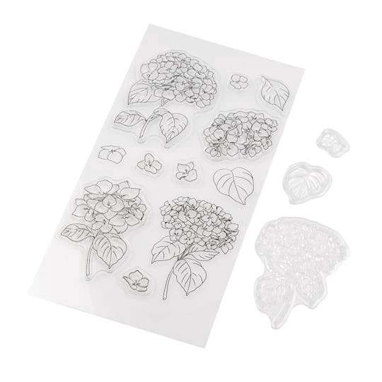 slide 1 of 3, Hydrangea Clear Stamp Set By Recollections, 4 in x 8 in