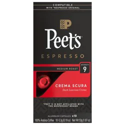 Peet's Coffee Crema Scura Medium Roast Capsules - 10 ct