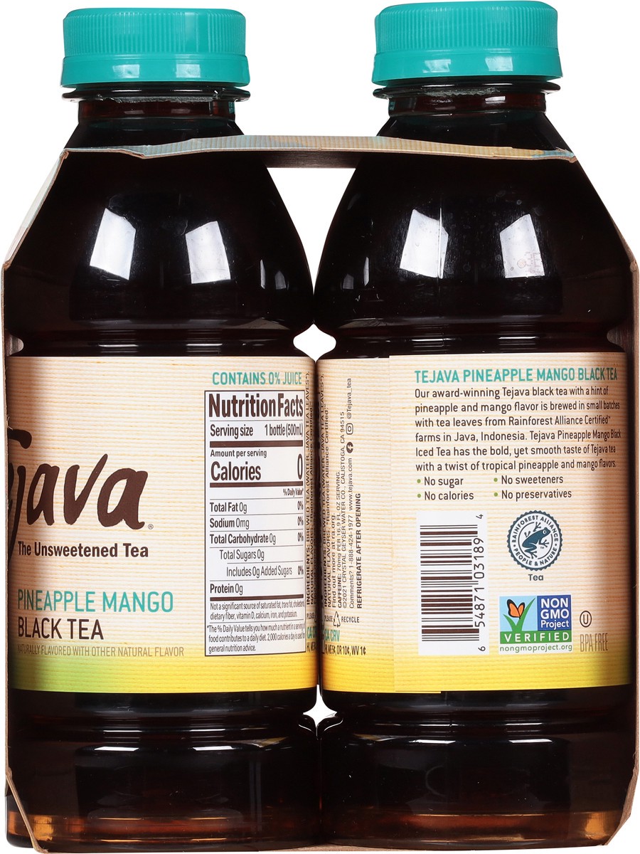 slide 7 of 9, Tejava Pineapple Mango Black Tea 6 - 16.9 fl oz Bottles, 6 ct