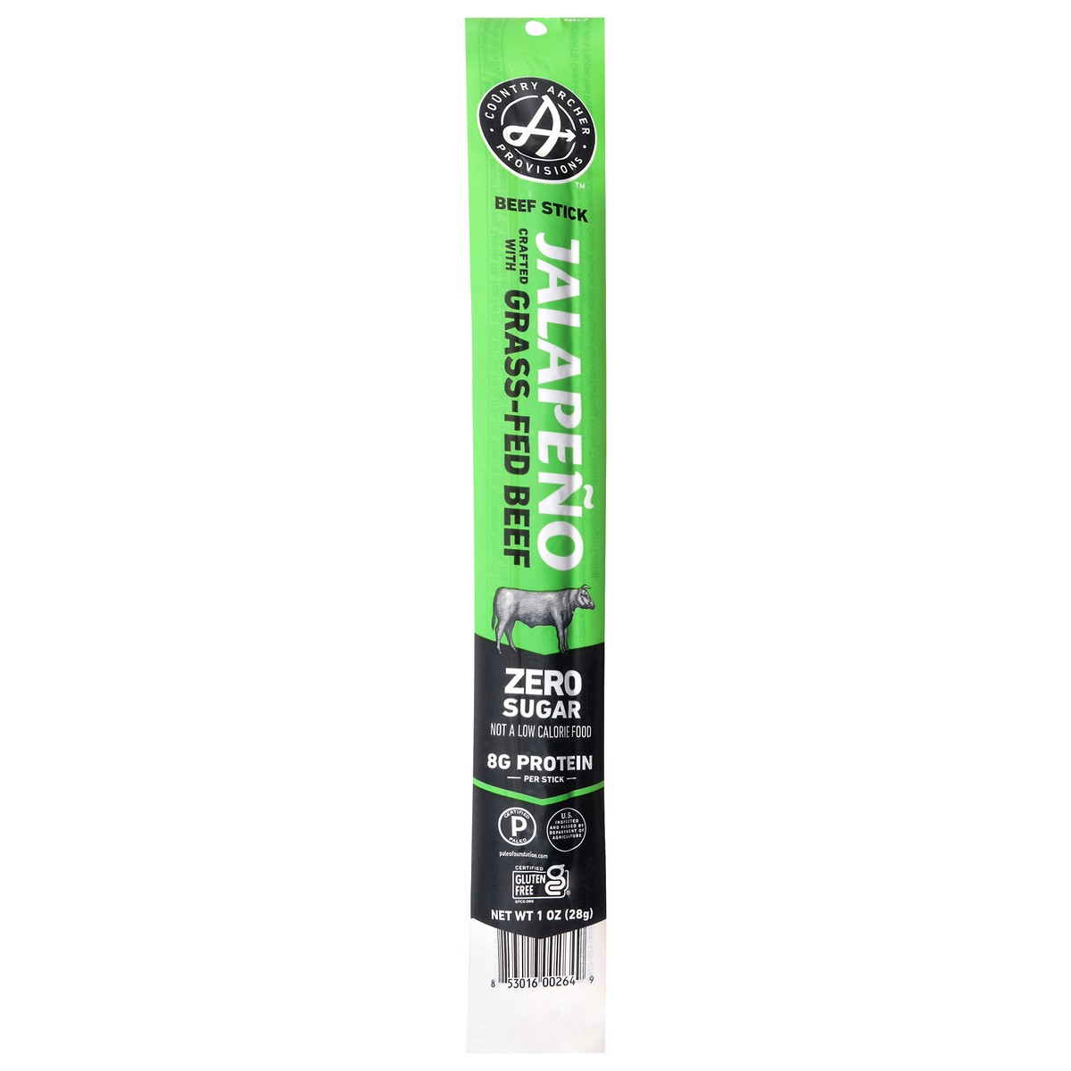 slide 1 of 9, Country Archer Grass Fed Beef Jalapeno Stick, 1 oz