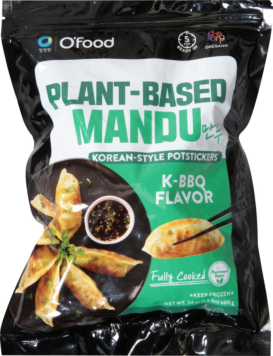 slide 4 of 14, O'Food Plant-Based K-BBQ Flavor Mandu 24 oz, 24 oz