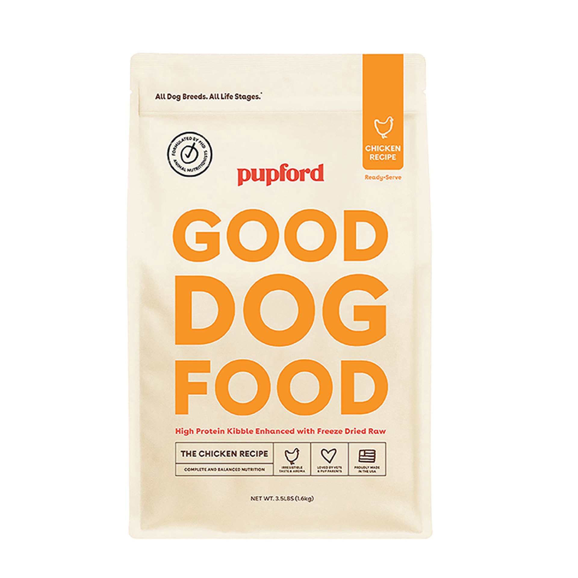 slide 1 of 1, Pupford Kibble + Freeze-Dried Raw All Life Stages Dry Dog Food - Chicken, 3.5 Lb, 3.5 lb