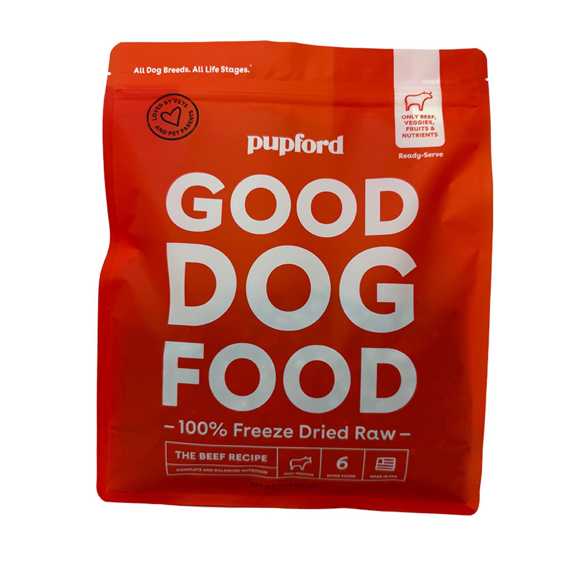 slide 1 of 1, Pupford Freeze-Dried Raw All Life Stages Dry Dog Food - Beef, 14 Oz, 14 oz