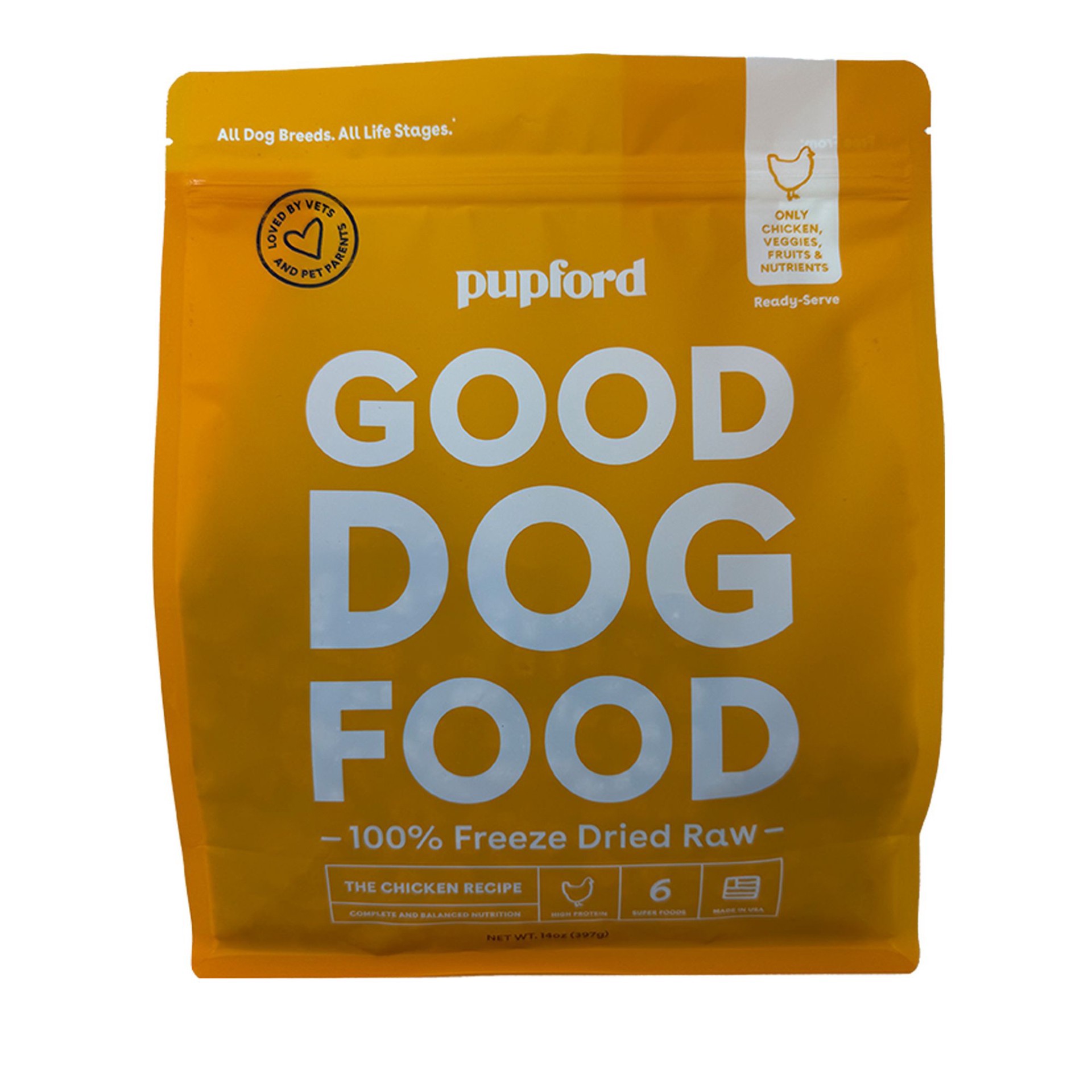 slide 1 of 1, Pupford Freeze-Dried Raw All Life Stages Dry Dog Food - Chicken, 14 Oz, 14 oz