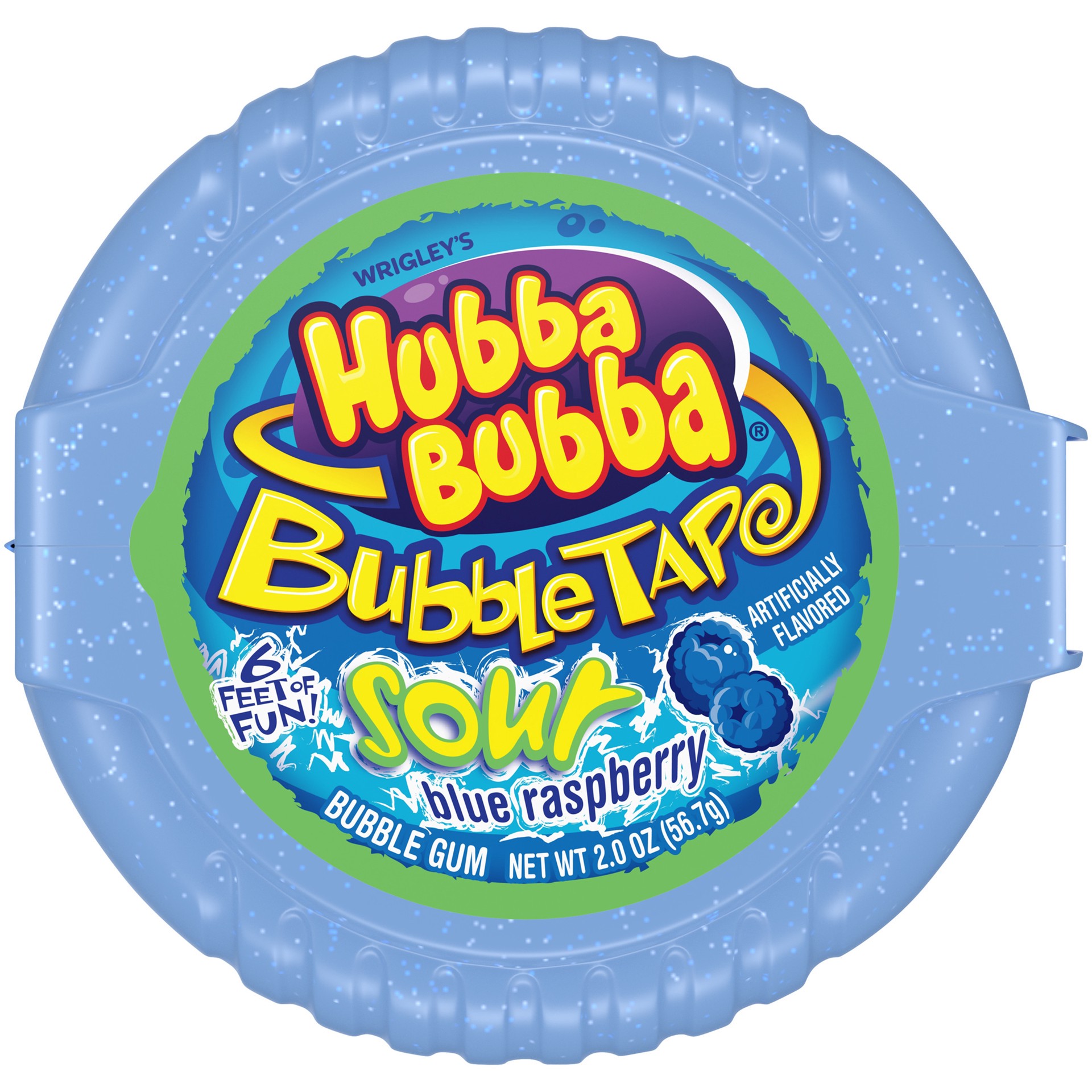 slide 1 of 6, Hubba Bubba Sour Blue Raspberry Bubble Gum Tape, 2 oz, 2 oz