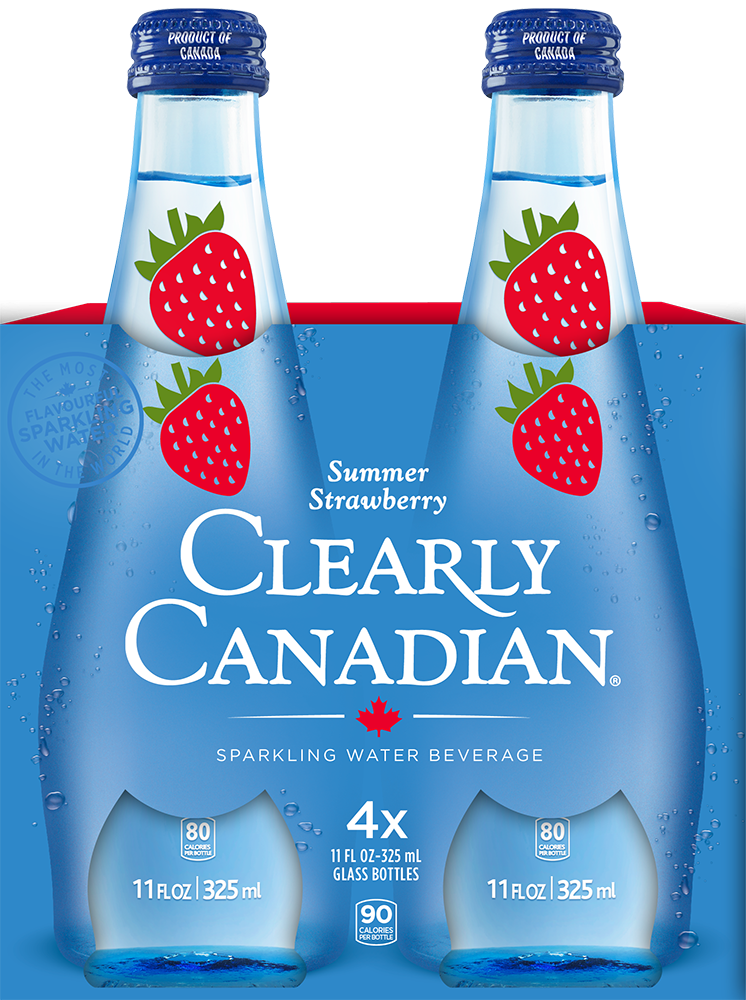 slide 2 of 2, Clearly Canadian Summer Strawberry Sparkling Water - 4 ct; 11 fl oz, 4 ct; 11 oz