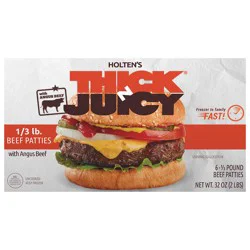 Holten's Thick N Juicy Beef Pattie w Black Angus TNJ Seas 75/25 3-1 HS PP 12/2#