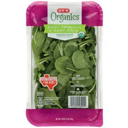 H-E-B Organics Fresh Baby Spinach & Kale - Texas Size Pack