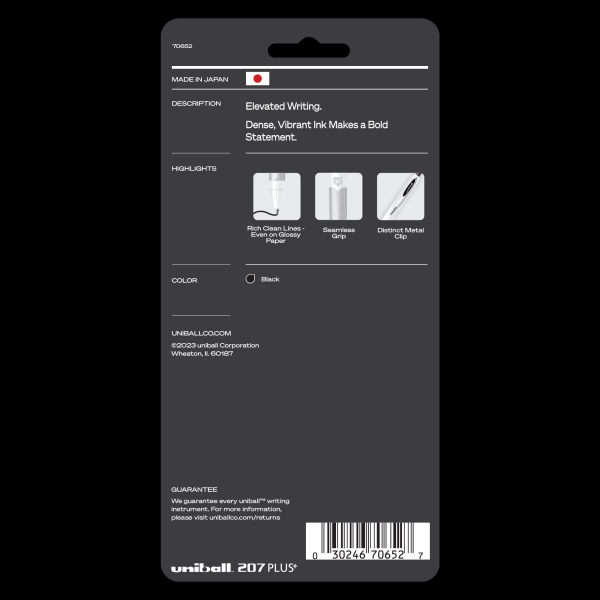 slide 4 of 5, uni-ball 207 Plus+ Retractable Gel Pens, Medium Point, 0.7 Mm, White Barrels, Black Ink, Pack Of 4 Pens, 4 ct