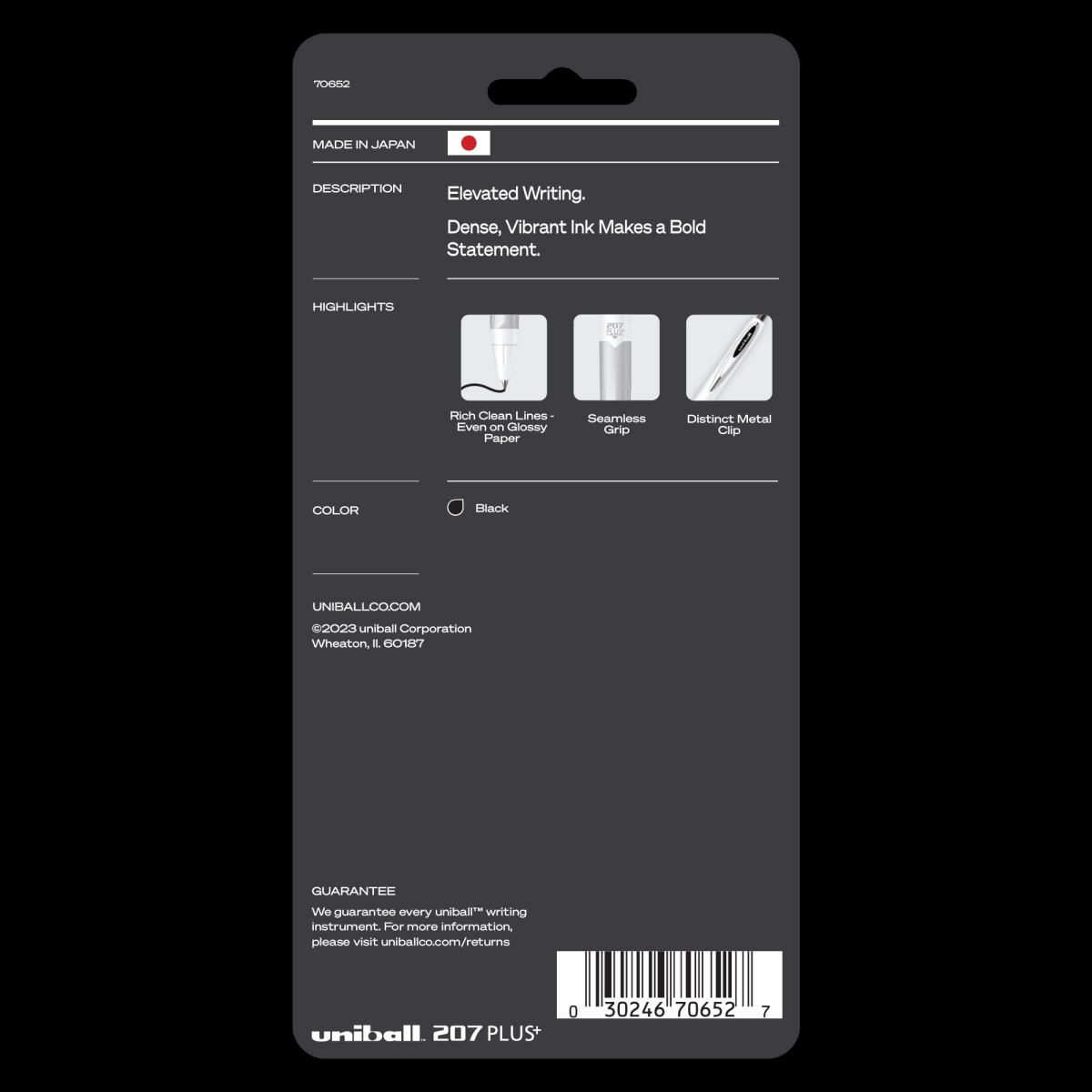 slide 5 of 5, uni-ball 207 Plus+ Retractable Gel Pens, Medium Point, 0.7 Mm, White Barrels, Black Ink, Pack Of 4 Pens, 4 ct