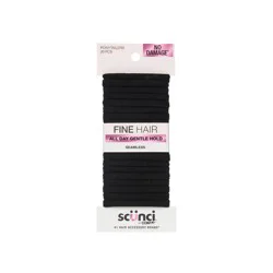 Scunci Fine Hair Seamless Hosiery Ponytailers Black