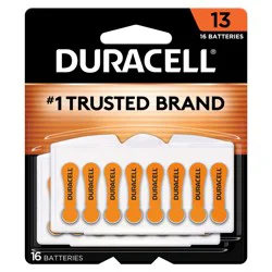 Duracell Size 13 Hearing Aid Batteries, 16/Pack