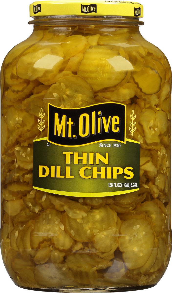 slide 8 of 8, Mt. Olive Thin Dill Chips Pickles 128 fl oz. Jar, 128 fl oz