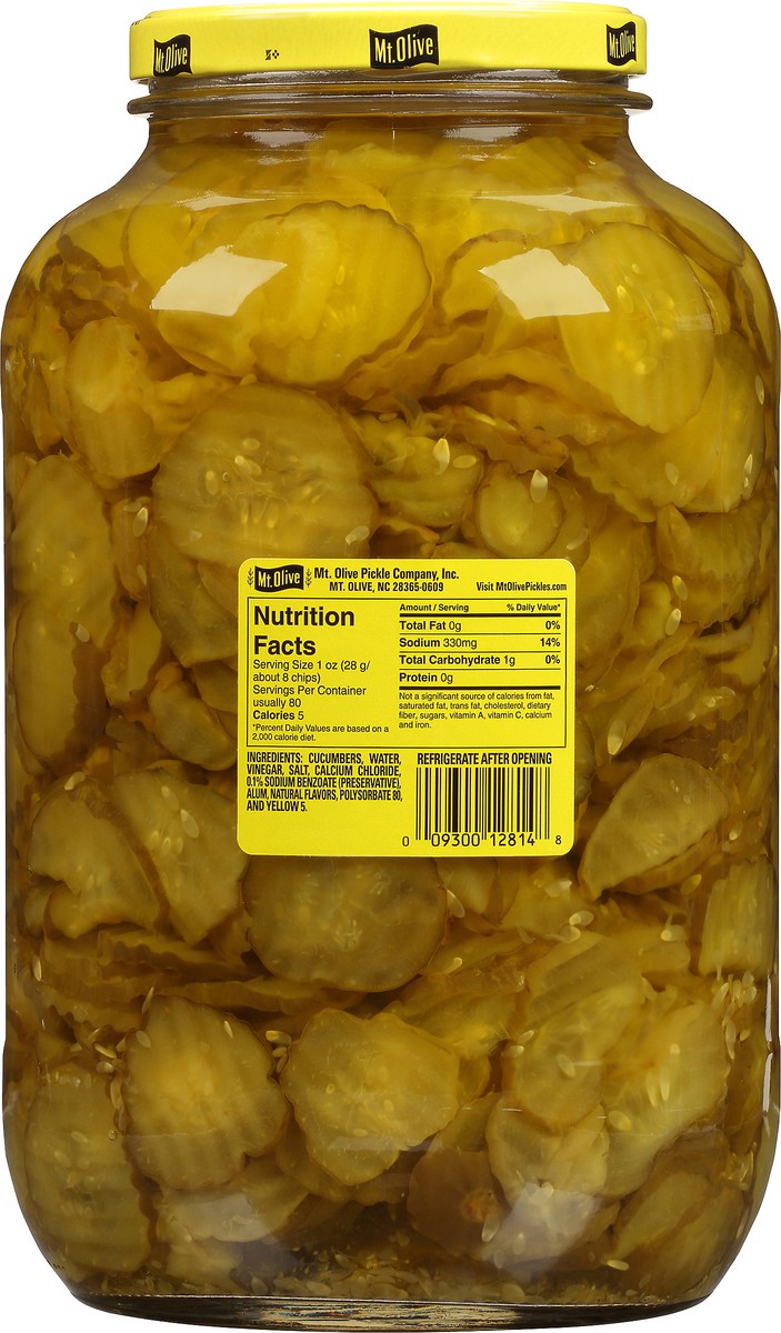 slide 7 of 8, Mt. Olive Thin Dill Chips Pickles 128 fl oz. Jar, 128 fl oz