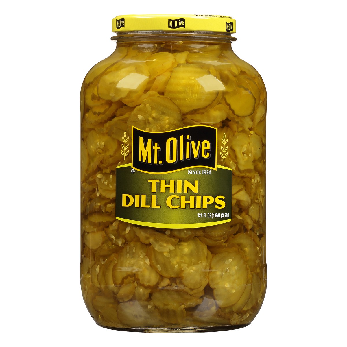 slide 1 of 8, Mt. Olive Thin Dill Chips Pickles 128 fl oz. Jar, 128 fl oz