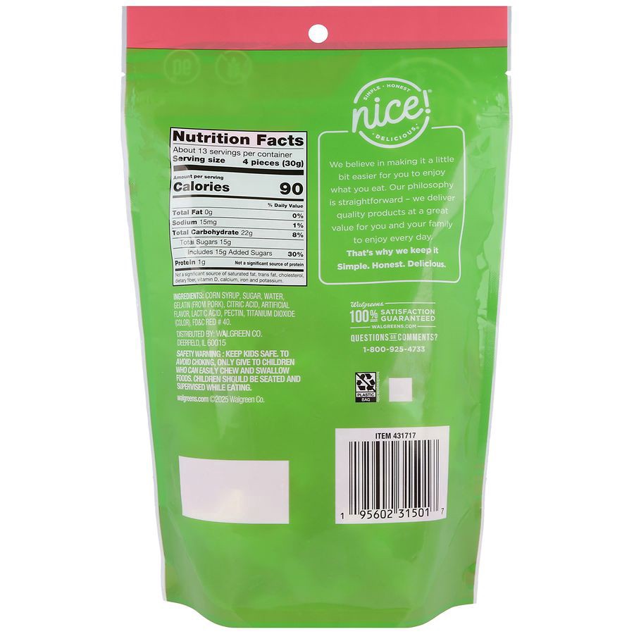 slide 3 of 5, Nice! Watermelon Rings Soft & Chewy Candy, 14 oz