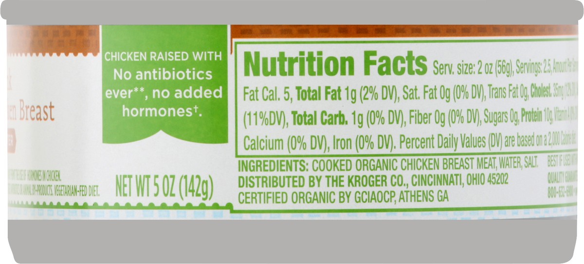 slide 5 of 7, Simple Truth Organic Chunk Chicken Breast In Water, 5 oz