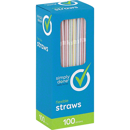 slide 4 of 4, Simply Done Flexible Straws, 100 ct