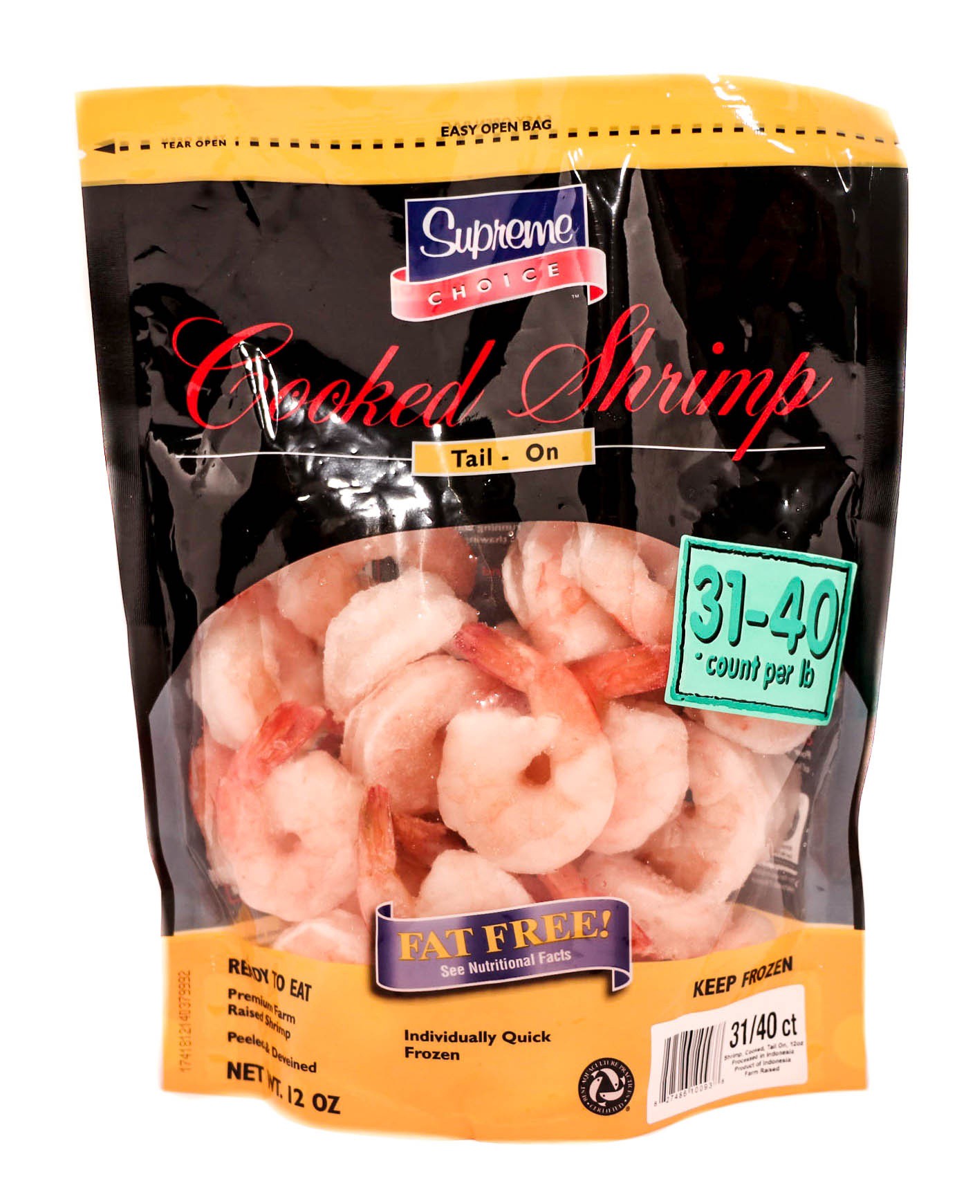 slide 1 of 1, Supreme Choice 31/40 Cooked Shrimp, 12 oz