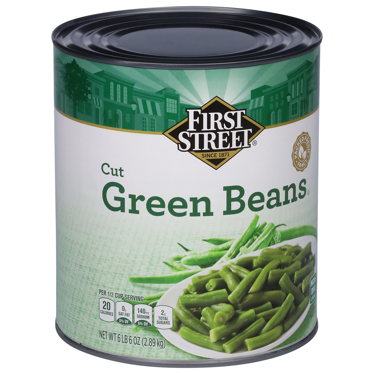 slide 10 of 14, Cb22 First Street Cut Green Beans, 6 lb 5 oz