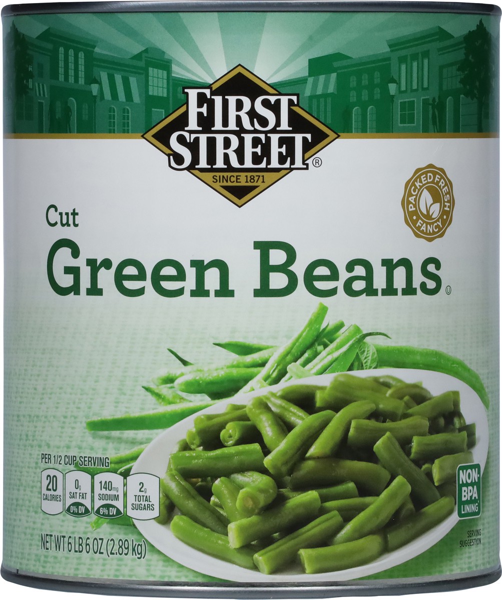 slide 8 of 14, Cb22 First Street Cut Green Beans, 6 lb 5 oz