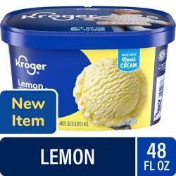 Kroger Lemon Creme Ice Cream Tub