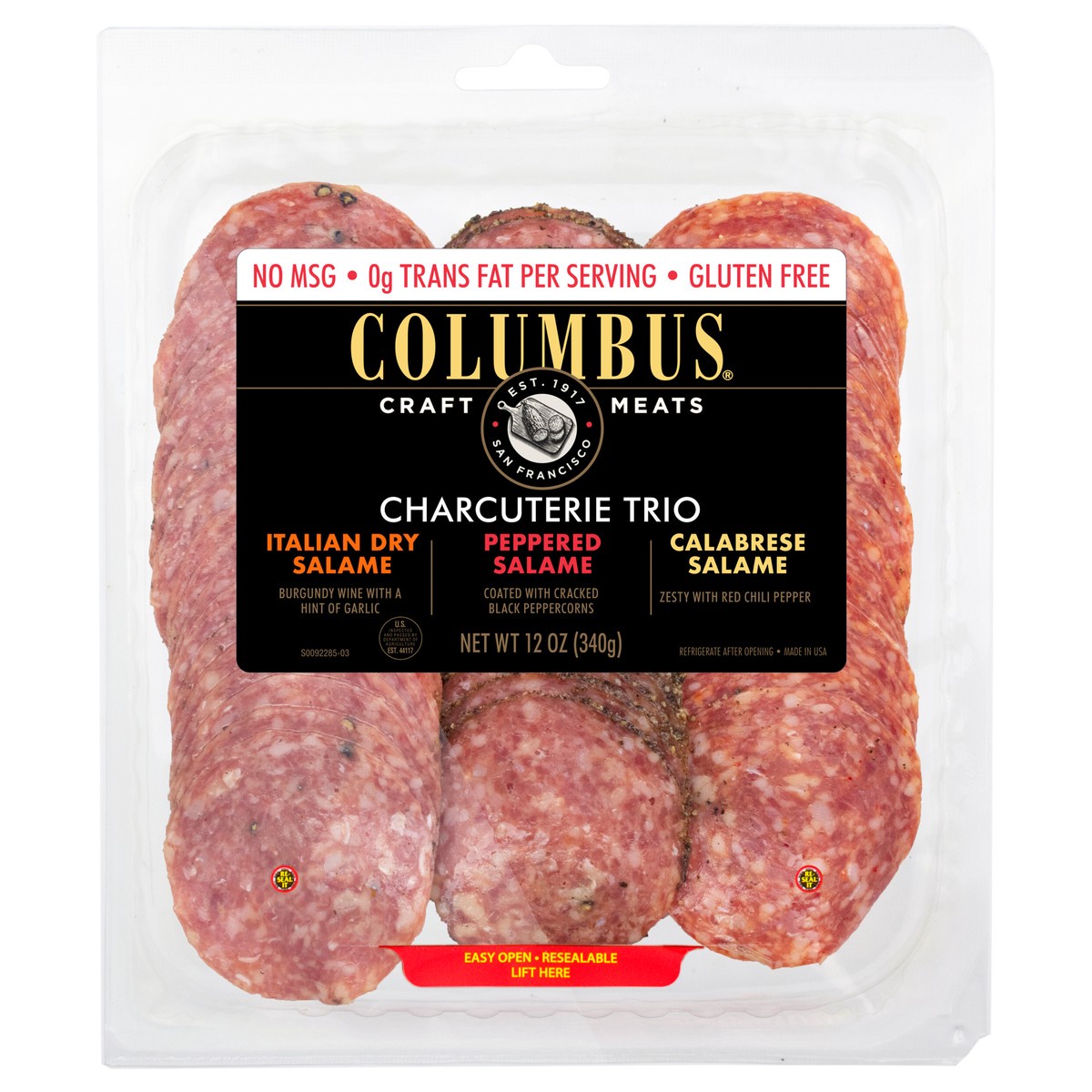 slide 1 of 3, COLUMBUS Charcuterie Trio, 12 oz