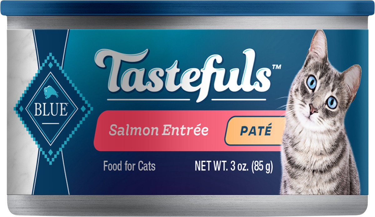 slide 1 of 1, Blue Buffalo Tastefuls Adult Cat Food, Salmon Pate, 3 oz
