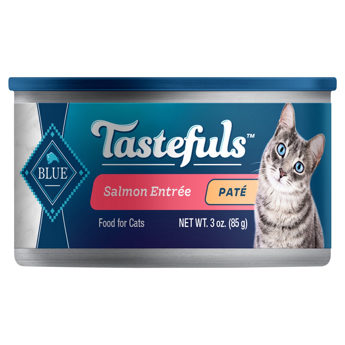 slide 1 of 3, Blue Buffalo Blue Tastefuls Adult Cat Food, Salmon Entree, Pate, 3 oz