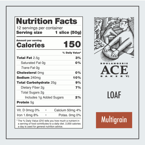slide 7 of 9, OTHER-CONTROL BRAND Ace Multigrain Bistro Loaf 21 oz., 21 oz