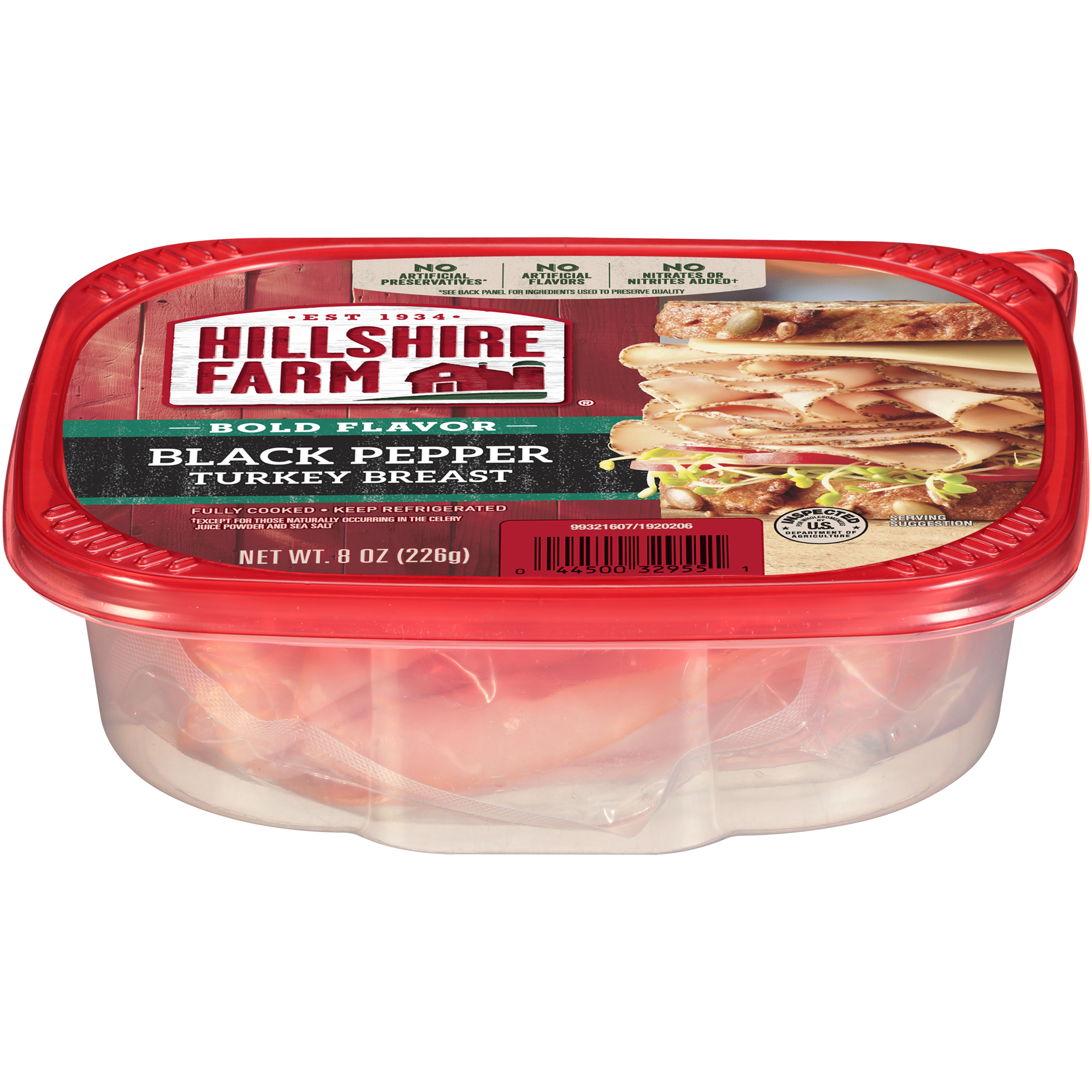 slide 1 of 2, Hillshire Farm Bold Flavor Black Pepper Turkey Breast Sandwich Meat, 8 oz, 226.80 g