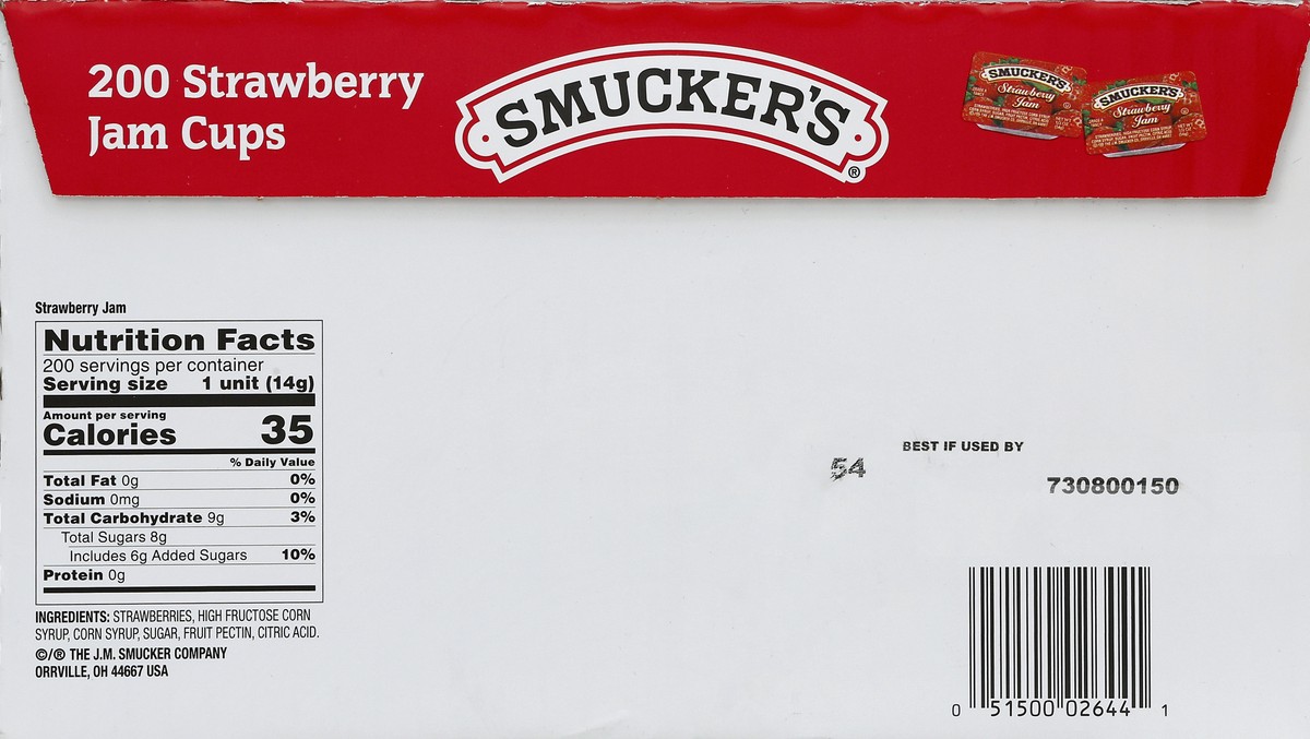 slide 5 of 6, Smucker's Jam Cups 200 ea, 200 ct