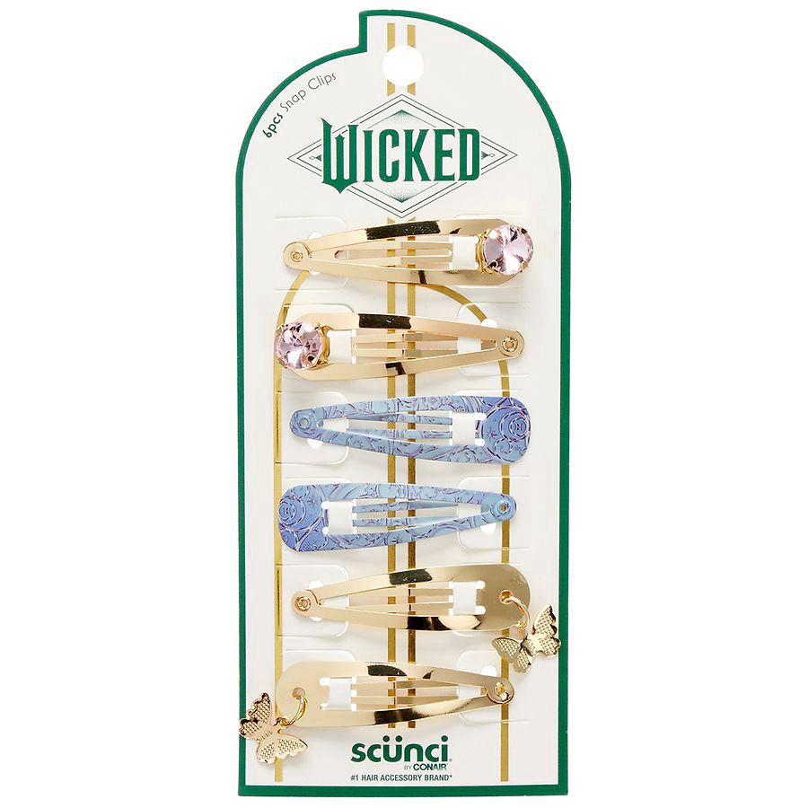 slide 1 of 1, Glinda Snap Clips W/ Gems, 6 ct