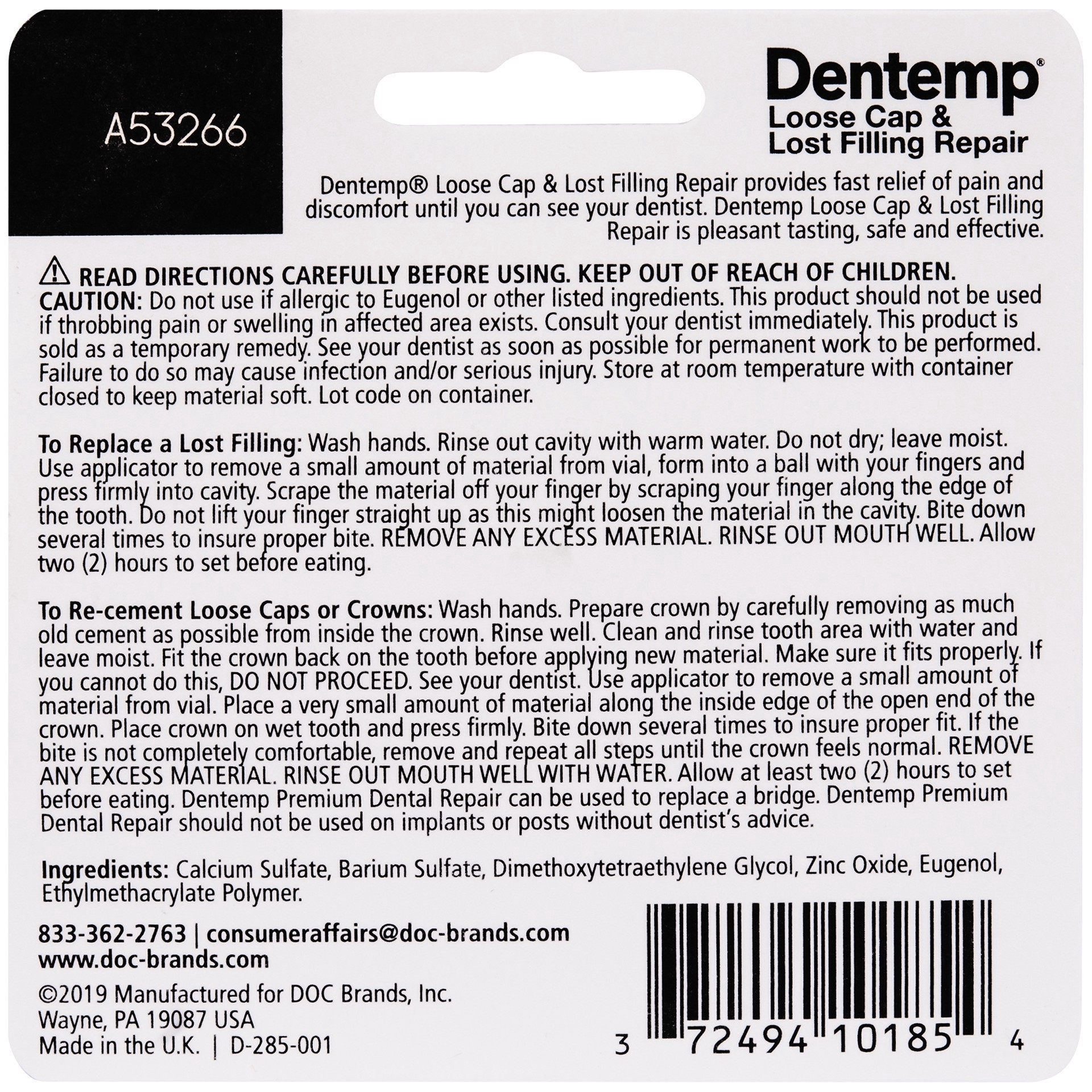 slide 3 of 4, Dentemp Loose Cap & Lost Filling Repair Set, 12+ Repairs, 1 ct