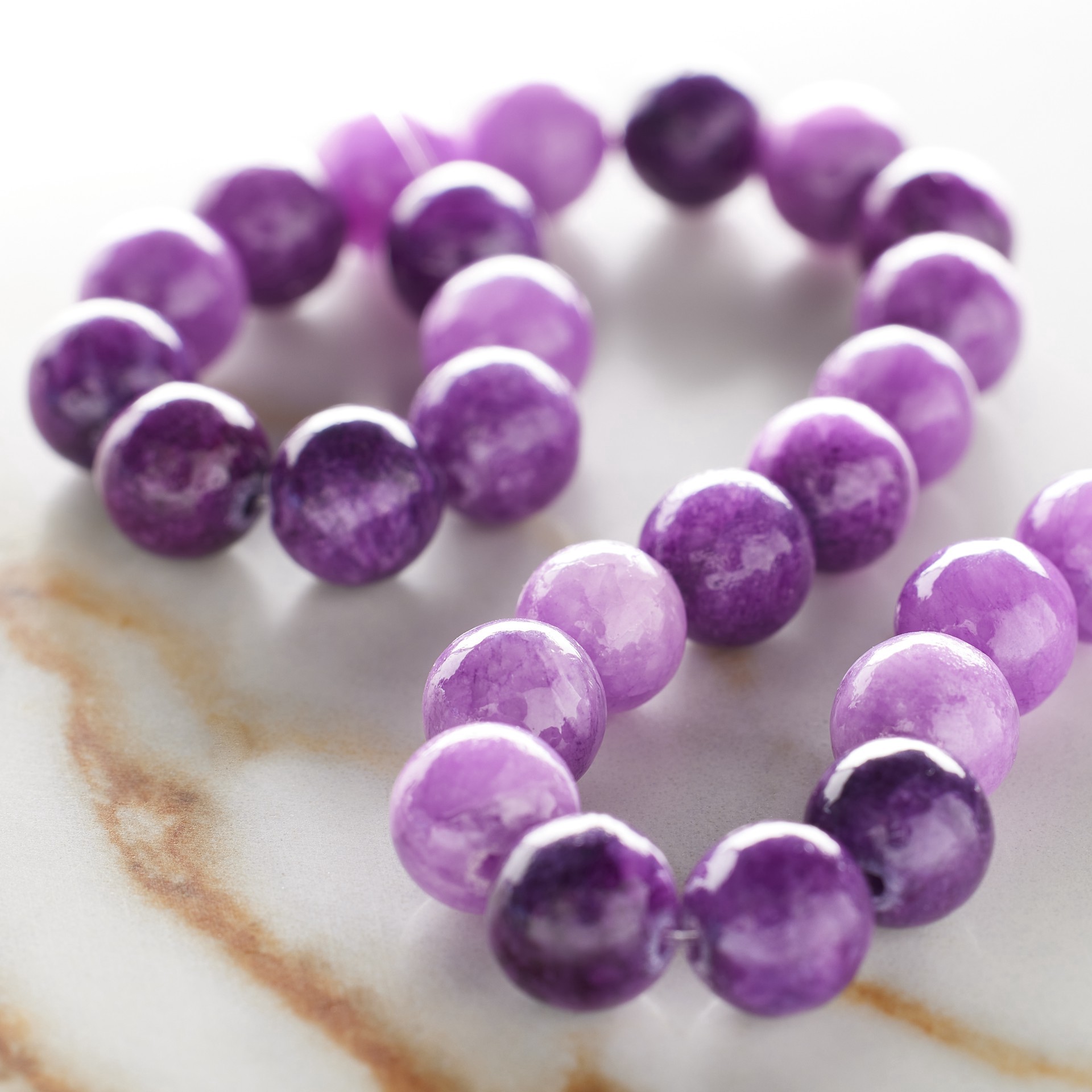 slide 2 of 3, Purple Dyed Quartzite Round Beads, 8mm By Bead Landing, 8mm