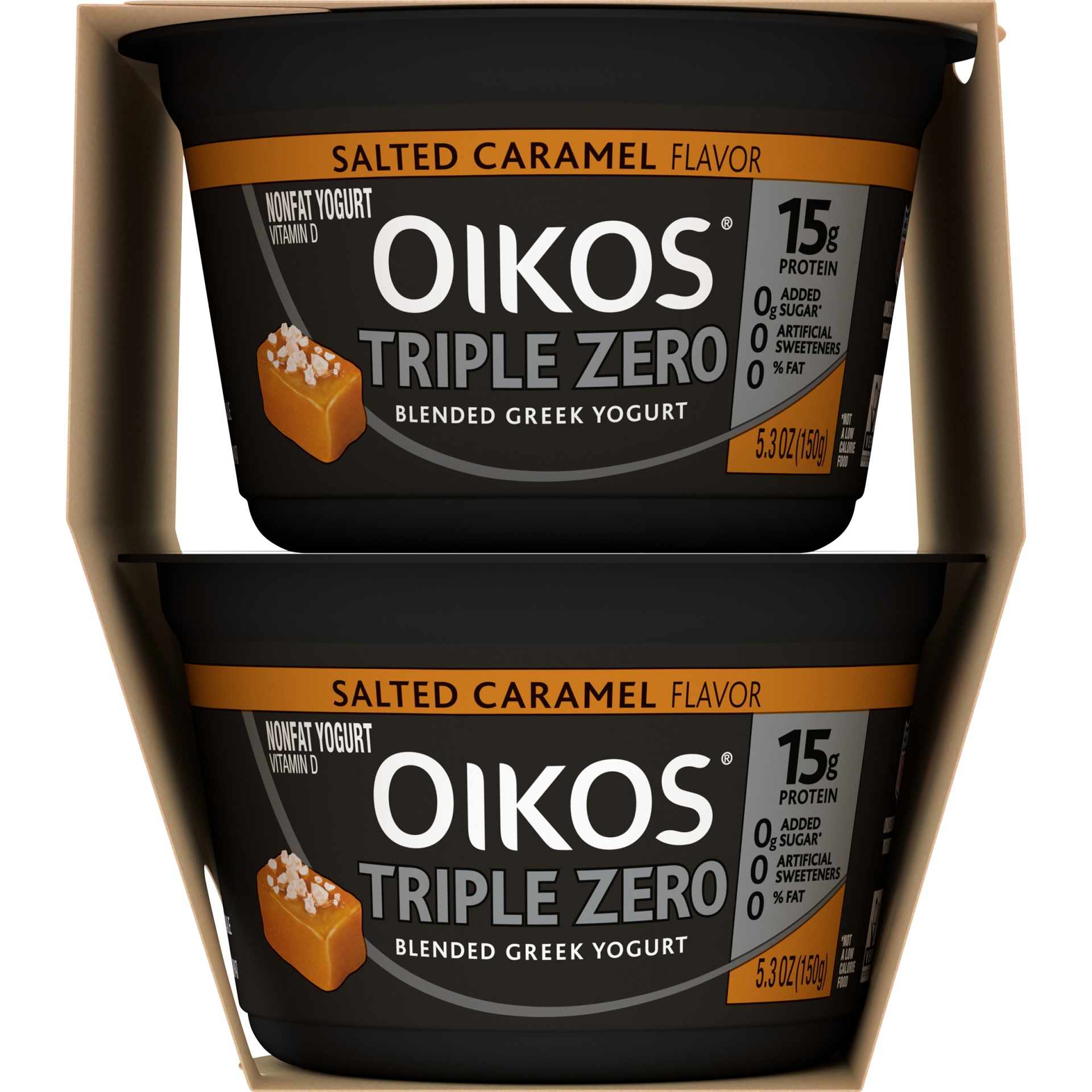 slide 2 of 4, Dannon Oikos Salted Caramel Flavored Blended Greek Yogurt, 4 ct; 5.3 oz