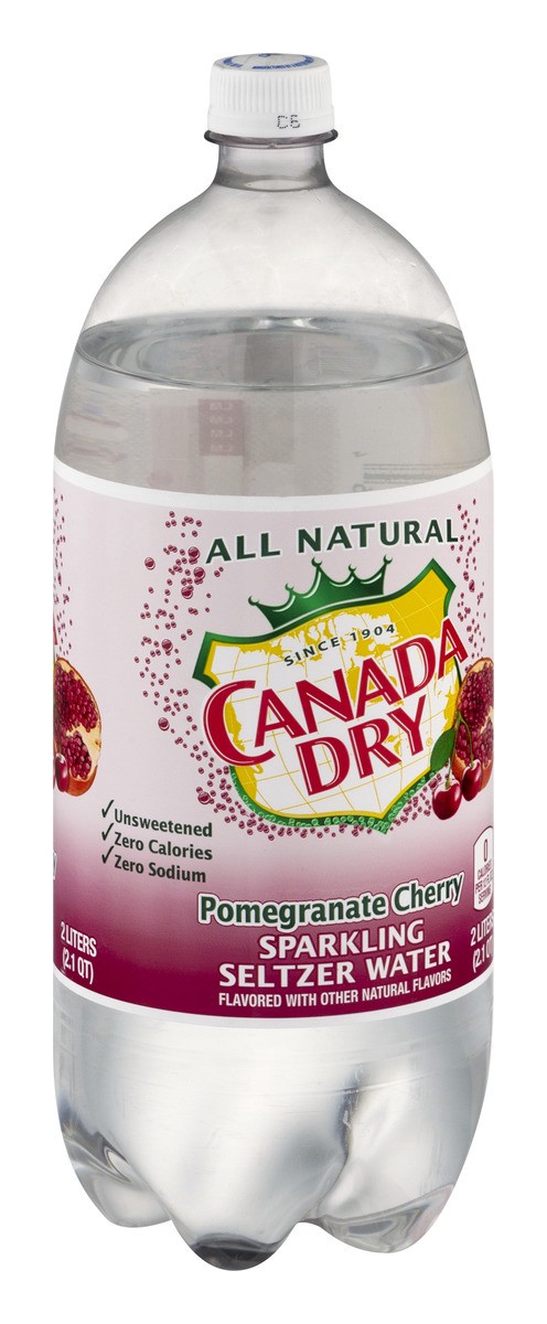 slide 3 of 9, Canada Dry Pomegranate Cherry Seltzer- 2 liter, 67.6 oz