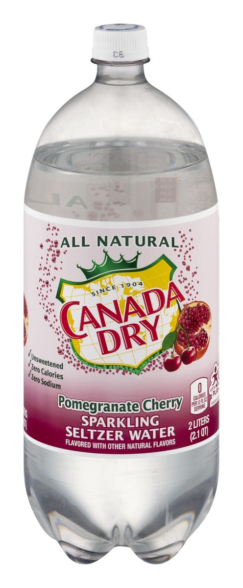 slide 1 of 9, Canada Dry Pomegranate Cherry Seltzer- 2 liter, 67.6 oz