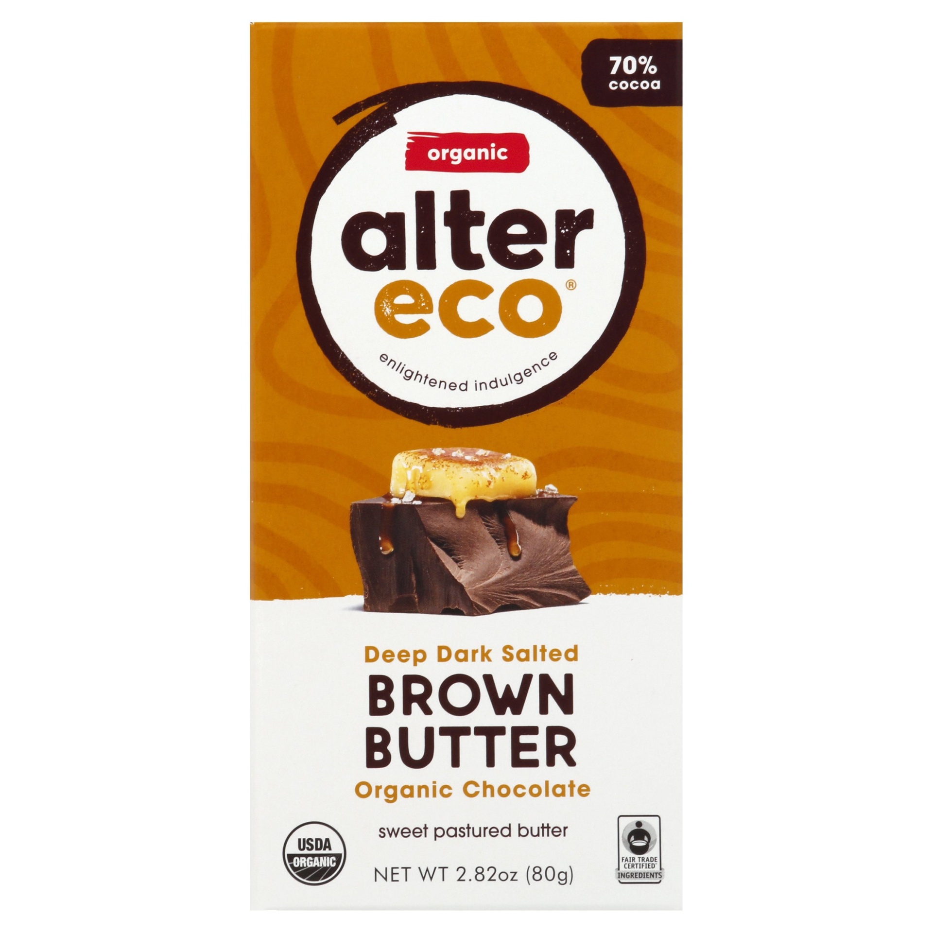 slide 1 of 3, Alter Eco Bar Chocolate Dark Salted Brown Butter Organic, 2.8 oz