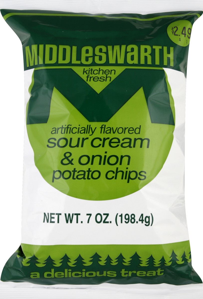 slide 3 of 5, Middleswarth Sour Cream And Onion Potato Chips, 6.5 oz