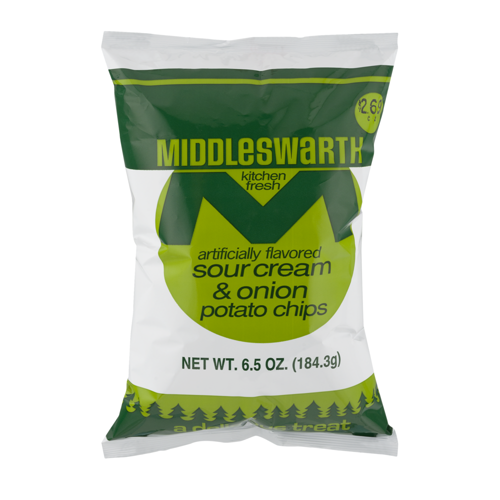 slide 1 of 1, Middleswarth Sour Cream And Onion Potato Chips, 6.5 oz