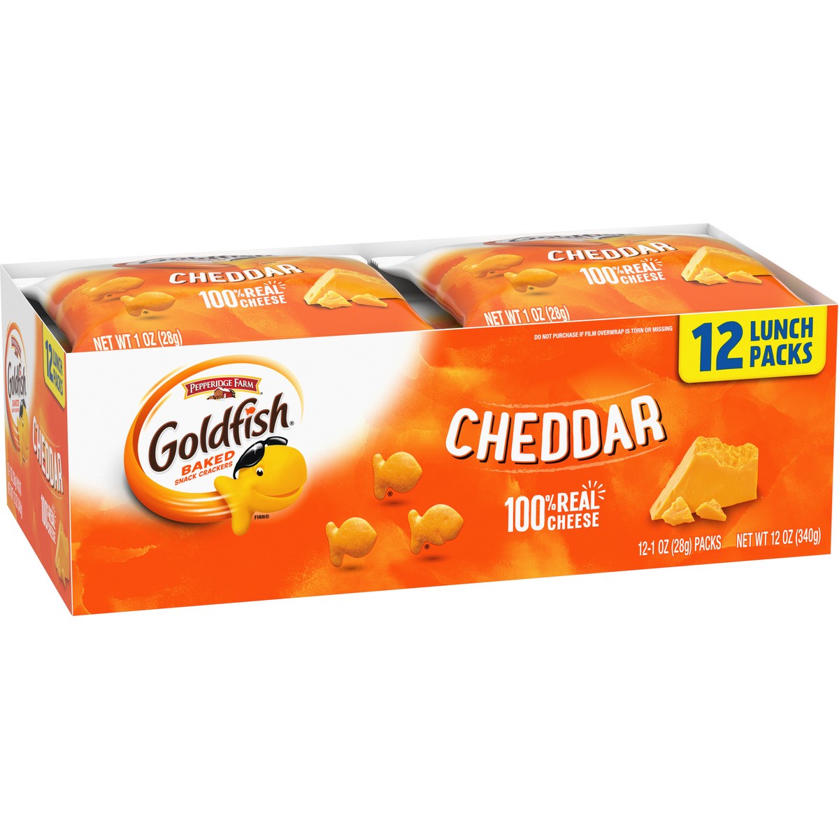 slide 9 of 11, Goldfish Cheddar Crackers, Snack Packs, Multi-Pack Tray - 12 oz, 12 oz