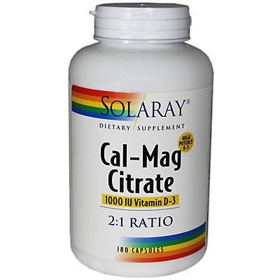 slide 1 of 1, Solaray Cal-Mag D3 Citrate Capsules, 180 ct