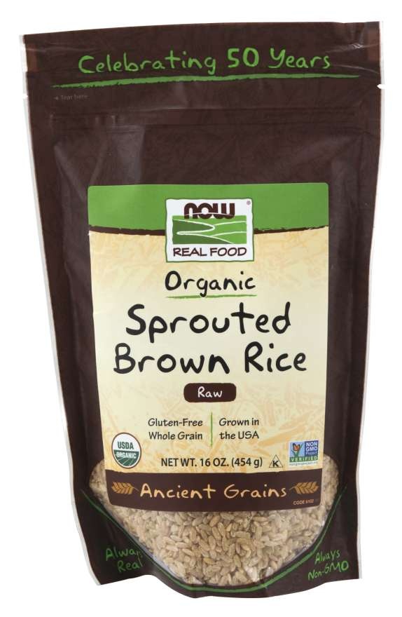 slide 1 of 1, Now Foods Sprouted Brown Rice, Organic, 16 oz