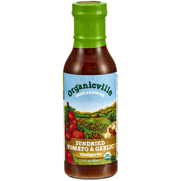 slide 1 of 1, Organicville Sundried Tomato & Garlic Vinaigrette & Marinade, 12 fl oz