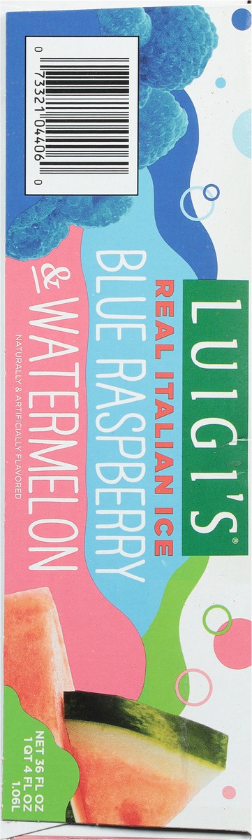 slide 8 of 9, Luigi's Blue Raspberry & Watermelon Real Italian Ice 6 - 6 fl oz Cups, 36 fl oz