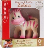 slide 1 of 1, Infantino Squeeze & Teethe Zebra Infant Teether - Pink, 1 ct