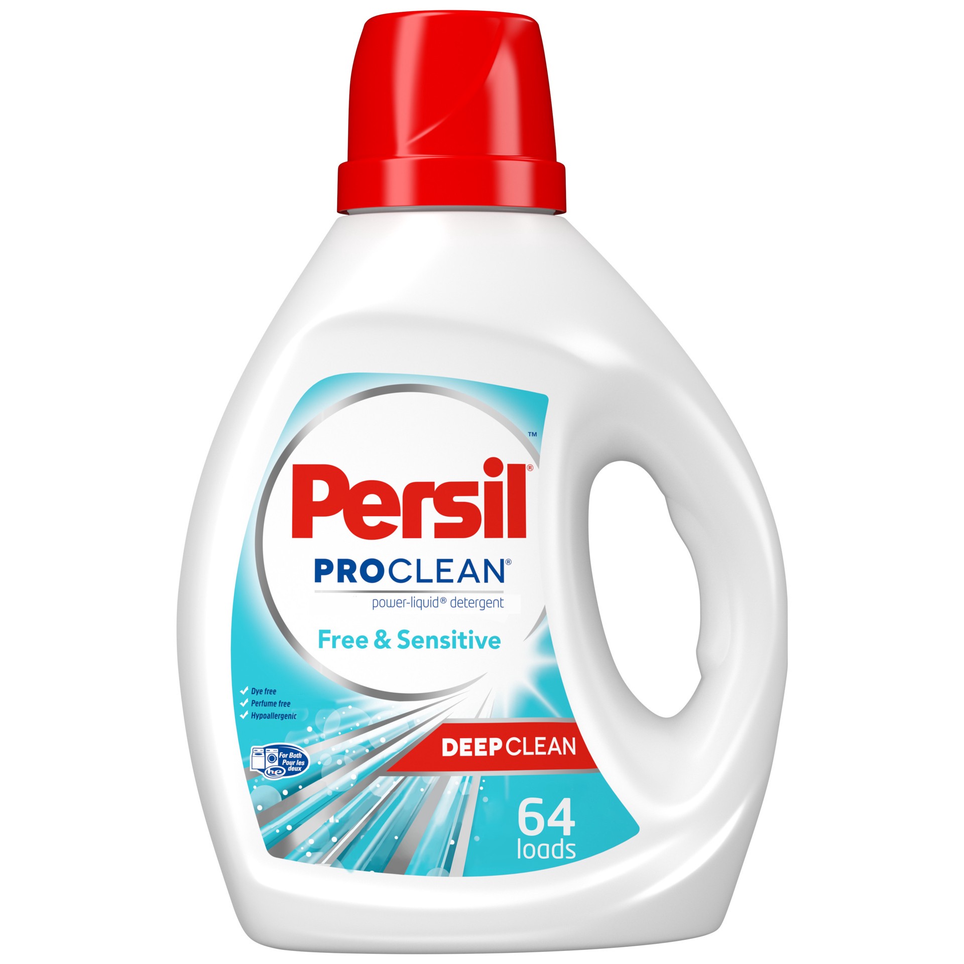 slide 1 of 3, Persil Laundry Detergent Liquid, Free and Sensitive, Unscented and Hypoallergenic for Sensitive Skin, 100 Fluid Ounces, 64 Loads, 100 fl oz