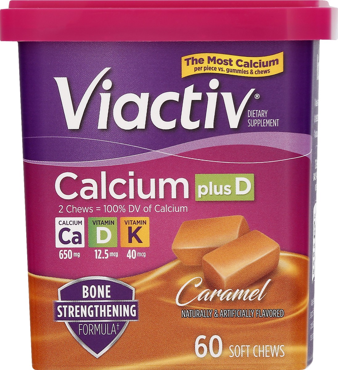 slide 5 of 9, Viactiv Caramel Calcium Chews, 60 ct