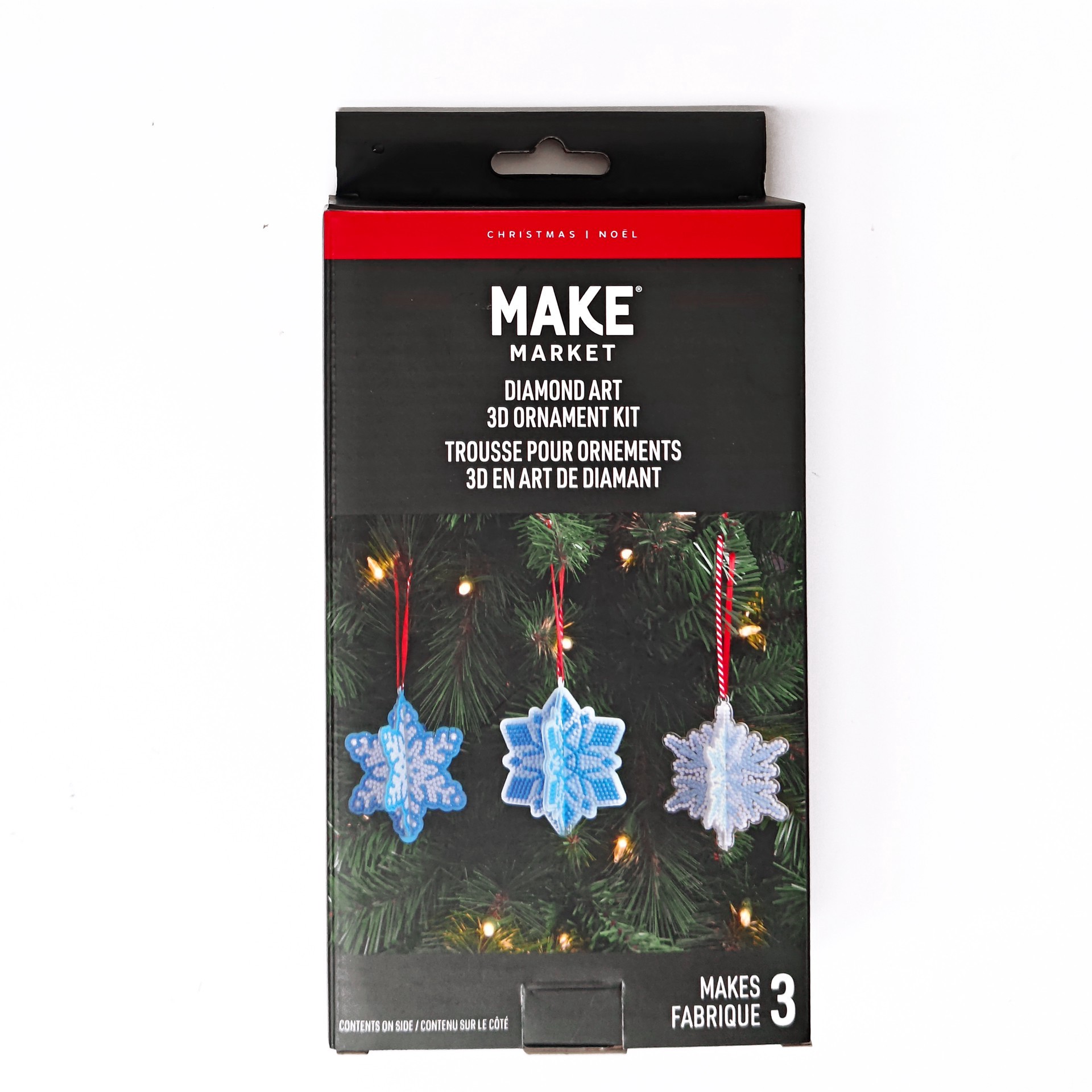 slide 2 of 3, 3d Snowflake Ornament Diamond Art Kit By Make Market, 3.2 in x 3.9 in